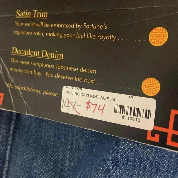 FORTUNE DENIM Women’s JEANS Size 24 BELL BOTTOM/WIDE LEG Boho Japane Denim - Picture 14 of 14